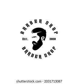 barber shop vintage logo design