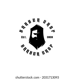 barber shop vintage logo design