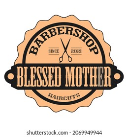 barber shop vintage logo design. with a circle shape and gold
