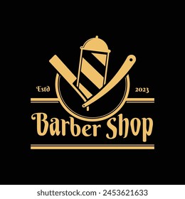 Barber Shop Vintage Logo Design. Logo For Barber Shop and Men's Salon.