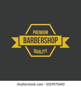 Barber shop vintage logo element hair cut badge illustration icos emblem isolated style