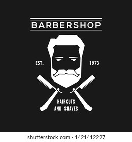 Barber shop vintage logo, label, badge, or emblem. Vector illustration