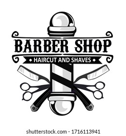 logo vintage de barbería en vectorial