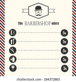 Barber shop vintage offer template
