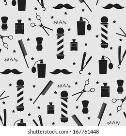 Barber shop vintage pattern