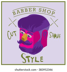 Barber shop Vintage and pop art poster