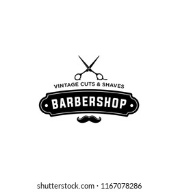 Barber shop vintage retro vector logo