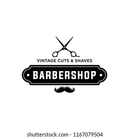 Barber shop vintage retro vector logo