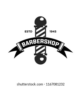 Barber shop vintage retro vector logo