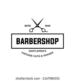 Barber shop vintage retro vector logo