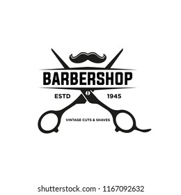 Barber shop vintage retro vector logo