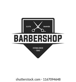 Barber shop vintage retro vector logo