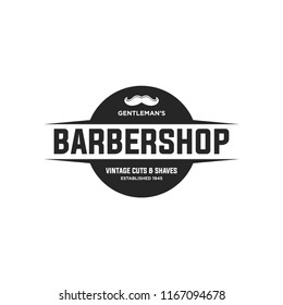 Barber shop vintage retro vector logo