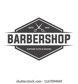 Barber shop vintage retro vector logo