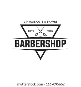 Barber shop vintage retro vector logo