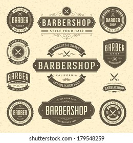 Barber Shop Vintage Retro Vector Flourish Stock Vector (Royalty Free ...