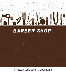 Barber shop vintage retro vector typographic design template 