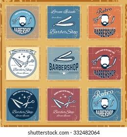 Barber shop vintage retro vector flourish and calligraphic typographic design elements