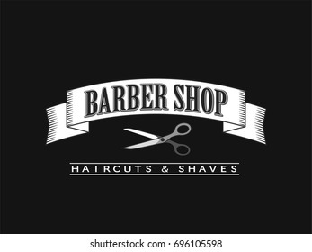 Barber shop vintage retro vector logo. Typographic design template