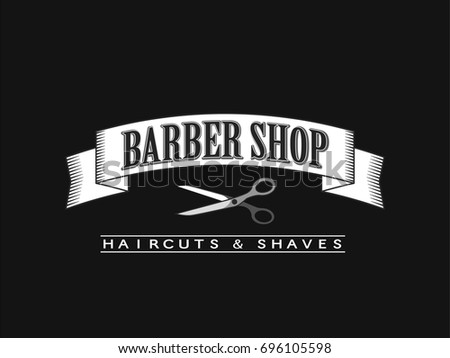 Barber shop vintage retro vector logo. Typographic design template
