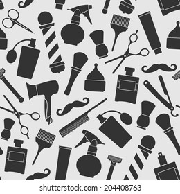 Barber shop vintage seamless pattern