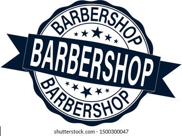 Barber shop vintage stamp logo vector on white background
