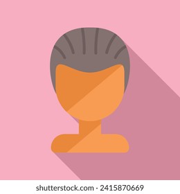 Barber short wig icon flat vector. Face fashion. Cute lady attire