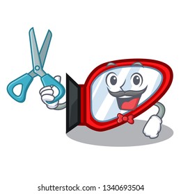 Barber side mirror isolated with the character