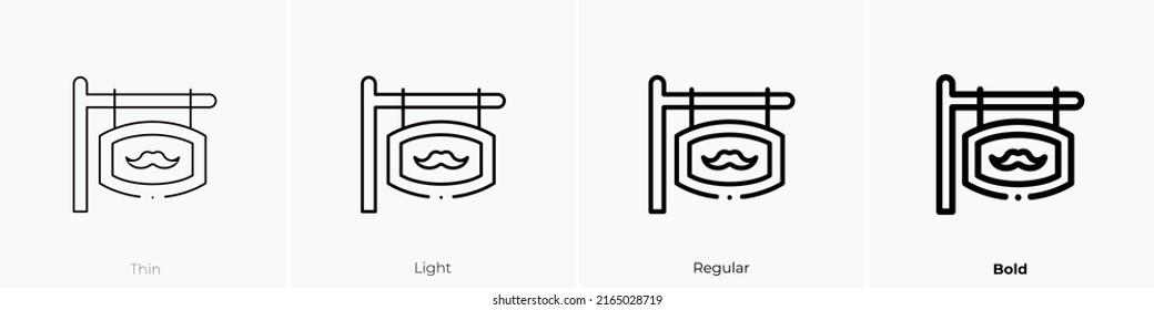 barber sign icon. Linear style sign isolated on white background. Vector illustration.