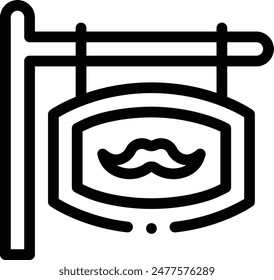 barber sign icon. Thin Linear Style Design Isolated On White Background