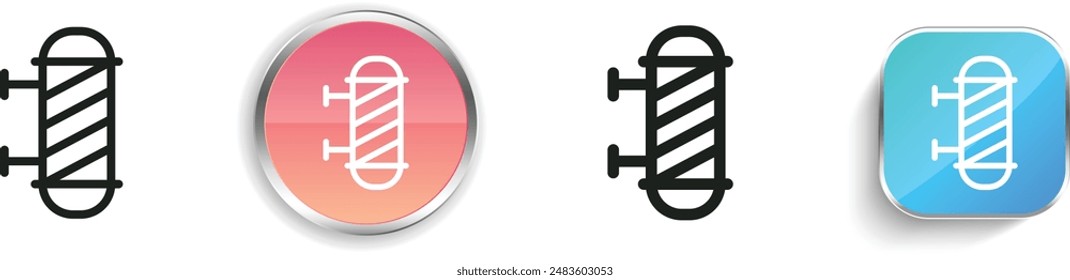 barber sign icon. Thin Linear, Regular and Button Style Design Isolated On White Background