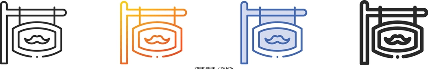 barber sign icon.Thin Linear, Gradient, Blue Stroke and bold Style Design Isolated On White Background