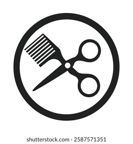 Barber Silhouette Logo Vector Illustration on white background