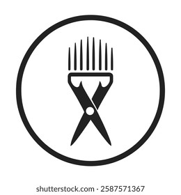 Barber Silhouette Logo Vector Illustration on white background