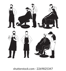 Barber silhouette for various purposes