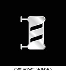 Barber silver plated metallic icon