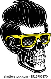 Barber skull with fashion hair vector illustration