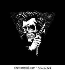 Barber Skull Head Vector