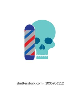 Barber Skull Logo Icon Design