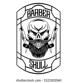 Barber skull shave vector illustration art design for t-shirt poster and other