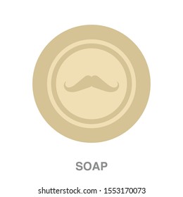 Barber soap  flat icon on white transparent background. You can be used barber soap icon for several purposes.