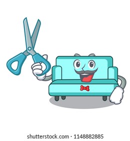 Barber sofa character cartoon style