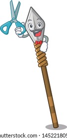 Barber spear isolated with in the cartoon