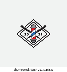 BARBER  SPORT  LOGO  DESIGN  ILLUSTRATION  VECTOR  ICON  SYMBOL