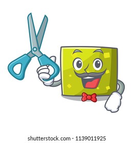Barber square character cartoon style