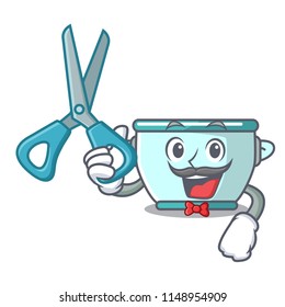 Barber steel pot character cartoon