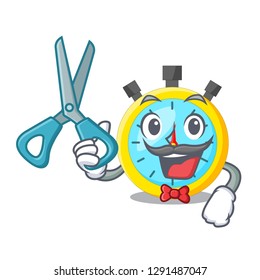 Barber stopwatch in the cartoon shape funny