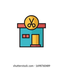 barber store icon vector illustration filled outline style design. isolated on white background