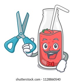 Barber strawberry smoothie character cartoon