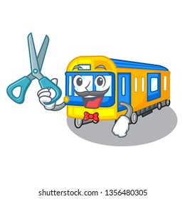 Barber subway train in the shape characters